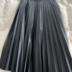 7 for all mankind faux leather pleated skirt